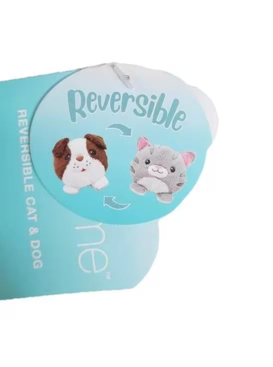 Cat And Dog Plush Reversible 12 inch Wide