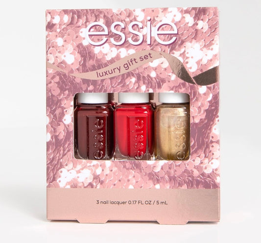 essie Nail Polish, 8-Free Vegan, 3 Piece Holiday Nail Polish Set, 1 Kit