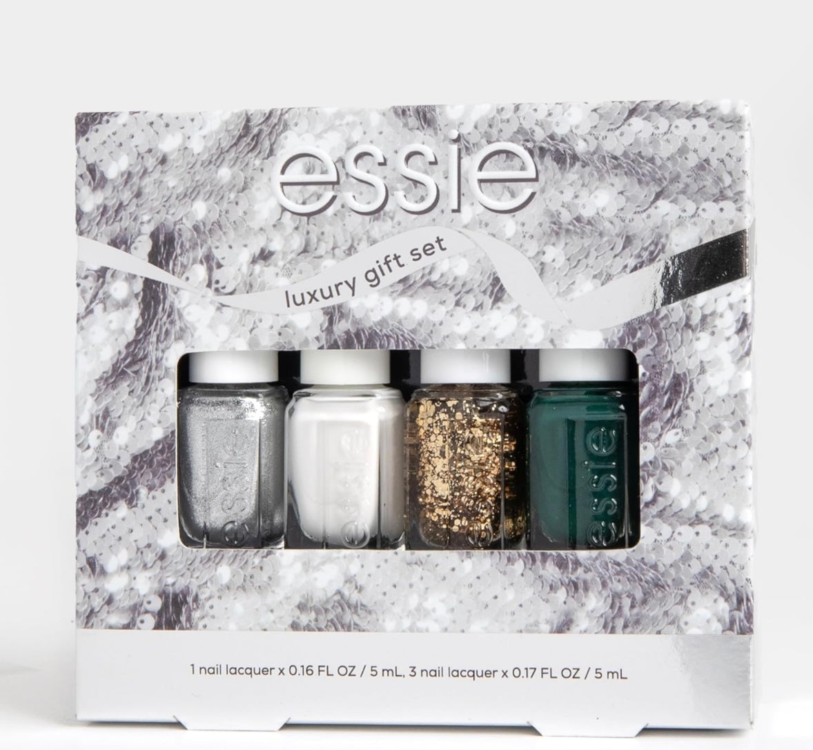 essie Nail Polish, 8-Free Vegan, 4 Piece Holiday Nail Polish Set, 1 Kit